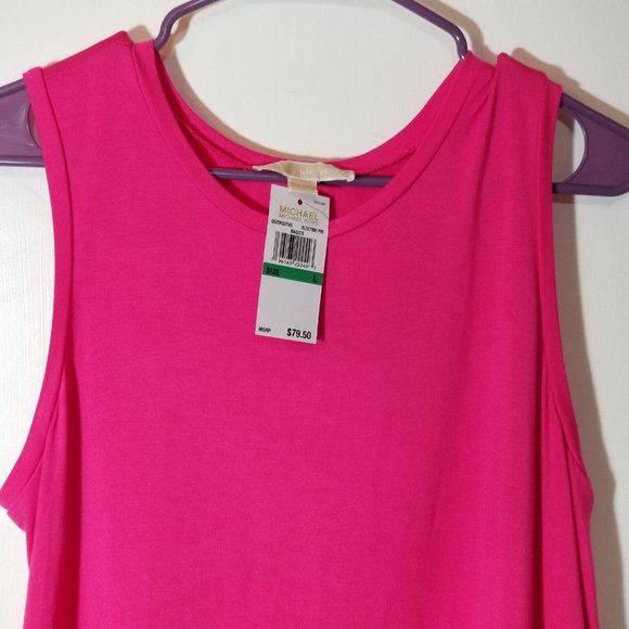 New Michael Michael Kors Top (QS25KG2T45) Electric Pink Sleeveless in Size Large - Picture 2 of 6